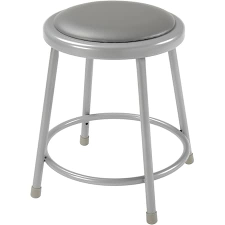 Global Industrial 18H Vinyl Padded Stool, Backless, Gray, 2PK B2222428